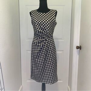 En Focus Studio Black White Houndstooth Print Womens Size 8 Sleeveless